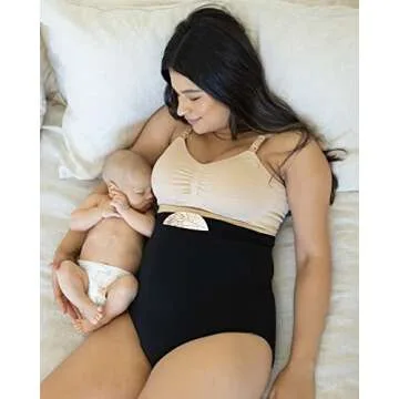 Kindred Bravely Postpartum Panty, Essential Underwear with 2 Hot or Cold Gel Packs (Black, Medium)