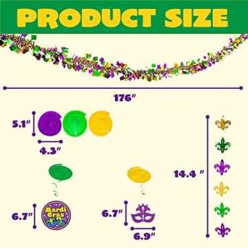 JOYIN 25 PCS Mardi Gras Hanging Decorations Set