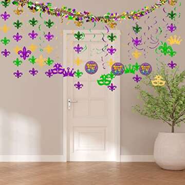 JOYIN 25 PCS Mardi Gras Hanging Decorations Set