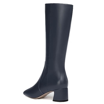 Stylish MERRORI Women's 2 Inch Low Heel Navy Boots