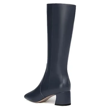 Stylish MERRORI Women's 2 Inch Low Heel Navy Boots