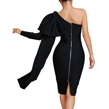 UONBOX One Shoulder Bowknot Dress - Elegant and Versatile