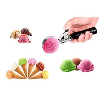 Apexstone Cookie Scoop Set of 3, Cupcake Scoops for Baking Set of 3, 3-Pack Stainless Steel Cookie Scoop Set, Ice Cream Scoop Set of 3 with Trigger Include Small, Medium, Large Size