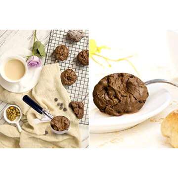 Apexstone Cookie Scoop Set of 3, Cupcake Scoops for Baking Set of 3, 3-Pack Stainless Steel Cookie Scoop Set, Ice Cream Scoop Set of 3 with Trigger Include Small, Medium, Large Size