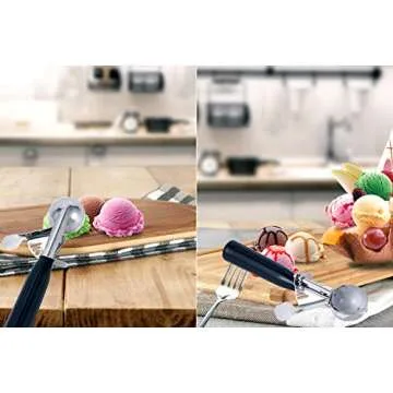 Apexstone Cookie Scoop Set of 3, Cupcake Scoops for Baking Set of 3, 3-Pack Stainless Steel Cookie Scoop Set, Ice Cream Scoop Set of 3 with Trigger Include Small, Medium, Large Size