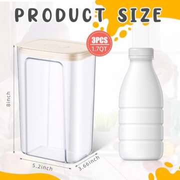 Blushtier 3 Pack Pop Containers 1.7 Qt Food Storage Containers for Airtight Kitchen Storage