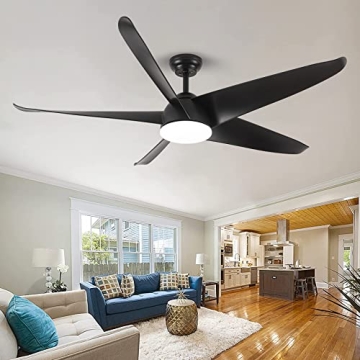 NWIASS 60 Inch Ceiling Fan with Light - Stylish, Energy Efficient Outdoor Fan