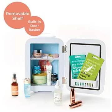 STYLPRO Mini Beauty Fridge (4 litre), Silver, Portable Cooler or Warmer for Skincare, Beauty Products, Makeup and Cosmetics, Storage organiser for Bedroom, Bathroom or Dressing Room, Gift for Women