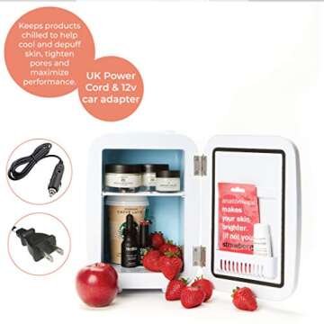 STYLPRO Mini Beauty Fridge (4 litre), Silver, Portable Cooler or Warmer for Skincare, Beauty Products, Makeup and Cosmetics, Storage organiser for Bedroom, Bathroom or Dressing Room, Gift for Women