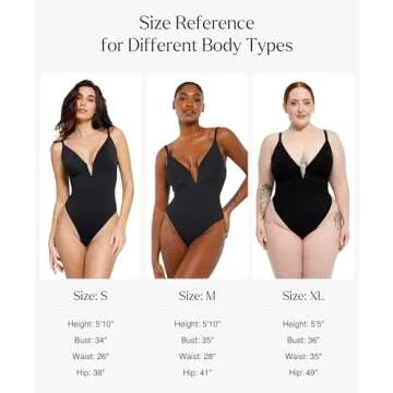 Popilush Thong Shapewear Tummy Control Deep V Neck Slimming Tank Tops for Women Sculpting Thong Body Shaper X-Large