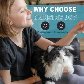 Chongker Weighted Stuffed Realistic Cat Plush Toy - 3.3LBS, Lifelike Companion