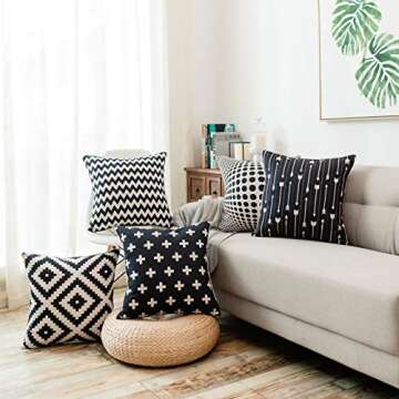 YeeJu Geometric Decorative Throw Pillow Covers 24x24 Inches