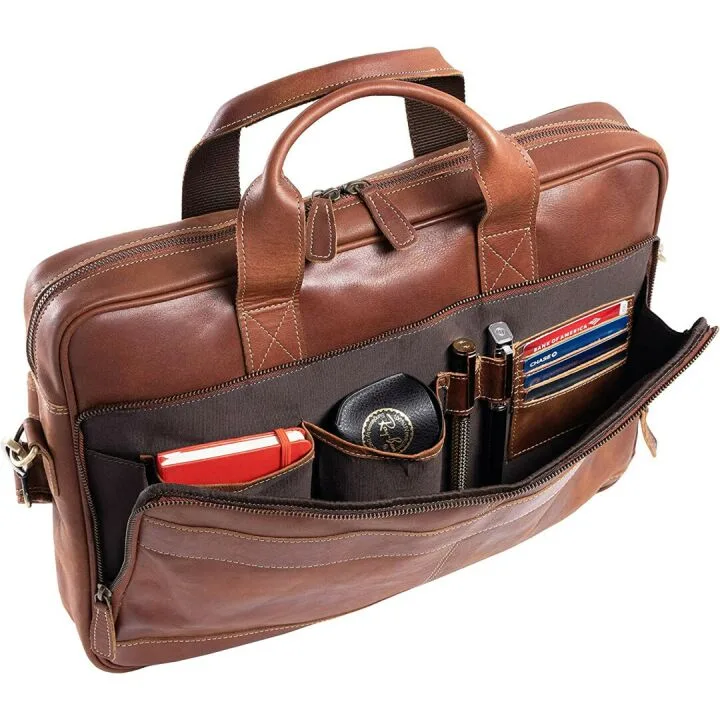 Stylish KomalC 16 Inch Leather Briefcase for All