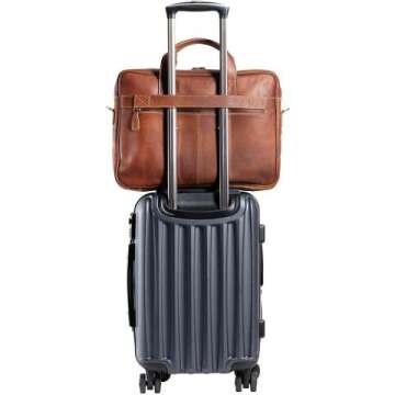 Stylish KomalC 16 Inch Leather Briefcase for All