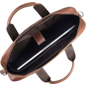 Stylish KomalC 16 Inch Leather Briefcase for All