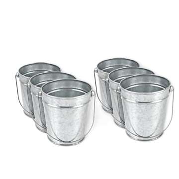 Charming 12 Pack Mini Galvanized Metal Buckets for Parties