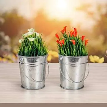 Charming 12 Pack Mini Galvanized Metal Buckets for Parties