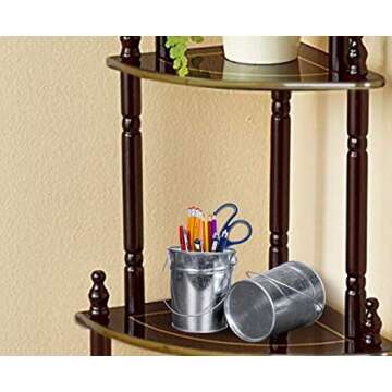 Charming 12 Pack Mini Galvanized Metal Buckets for Parties