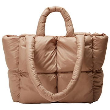 Puffer Shoulder Bag for Women Mini Down Satchel Hobo Bag Quilted Tote Bag Chic Purses 2024