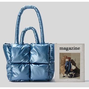 Chic Puffer Shoulder Bag Mini Tote for Women 2024