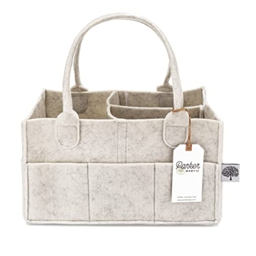 Parker Baby Diaper Caddy - Versatile Nursery Storage Bin & Car Organizer for Diapers, Wipes, and Mor...