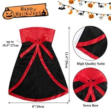 WHIPPY Adjustable Vampire Cloak Pet Costume for Halloween