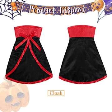 WHIPPY Adjustable Vampire Cloak Pet Costume for Halloween