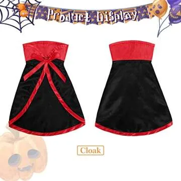 WHIPPY Adjustable Vampire Cloak Pet Costume for Halloween