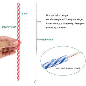 Colorful Dakoufish Reusable Plastic Straws BPA Free