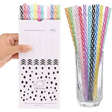 Colorful Dakoufish Reusable Plastic Straws BPA Free