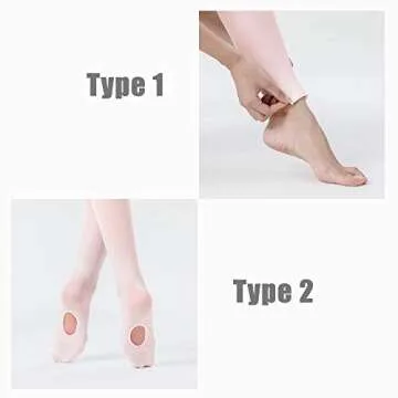 Stelle Girls Women Ballet Dance Convertible Tights Ultra Soft Pro Transition Tights (2BP+TN, S/M)