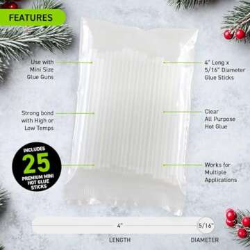 Hot Glue Gun, Surebonder Mini Size 10W High Temperature Glue Gun Kit with 25 Glue Sticks