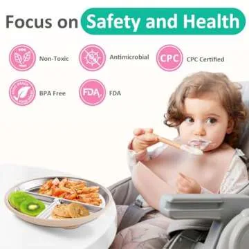 Bakpoco Stainless Steel Baby Plate with Suction Set