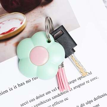 Fengek 3 Pcs Mini Retractable Utility Knife Flower Pocket Box Cutters Plastic Letter Opener Slide Open with Keychain Hole for Box Letter Envelope, Flower Shape