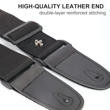 MAXSEEN Guitar Strap with Adjustable Leather Ends for Musicians
