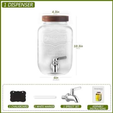 Stylish 1 Gallon Drink Dispenser with Stainless Steel Spigot