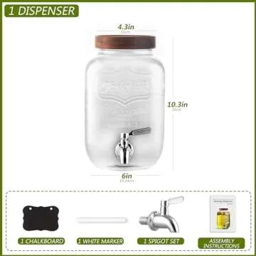 Stylish 1 Gallon Drink Dispenser with Stainless Steel Spigot