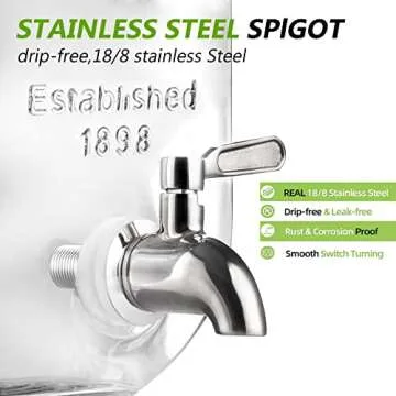 Stylish 1 Gallon Drink Dispenser with Stainless Steel Spigot