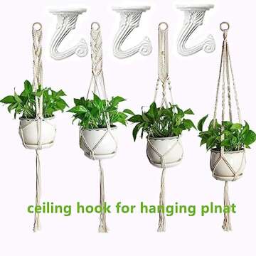 LIFEUNITE 6 Sets White Ceiling Hooks for Hanging Plant, Heavy Duty Swag Toggle Hooks with Hardware (White)