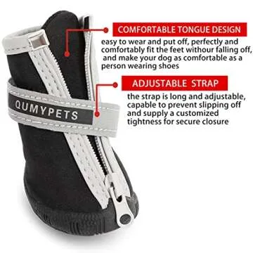 QUMY Dog Shoes for Small Dogs - Waterproof and Skid-Resistant Boots