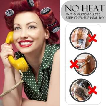 Hair Curlers Rollers, 12Pcs Hair Rollers Hair Curlers Self Grip Holding Rollers with 12 Pcs Hair Clips for Long Medium Short Thick Fine Thin Hair Bangs Volume