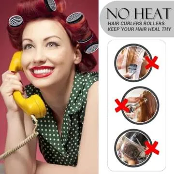 Hair Curlers Rollers, 12Pcs Hair Rollers Hair Curlers Self Grip Holding Rollers with 12 Pcs Hair Clips for Long Medium Short Thick Fine Thin Hair Bangs Volume