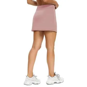 LouKeith Tennis Skirts for Women Golf Athletic Activewear Skorts Mini Summer Workout Running Shorts with Pockets Light Pink XS