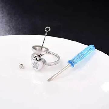 Heartfelt 925 Sterling Silver Pet Ashes Memorial Ring