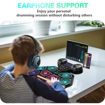 YUOIOYU Portable Electric Drum Set Perfect for All Ages