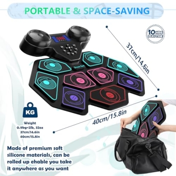 YUOIOYU Portable Electric Drum Set Perfect for All Ages