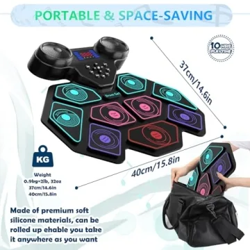 YUOIOYU Portable Electric Drum Set Perfect for All Ages