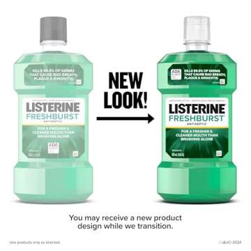 Listerine Freshburst Antiseptic Mouthwash for Bad Breath, Kills 99% of Germs That Cause Bad Breath &...