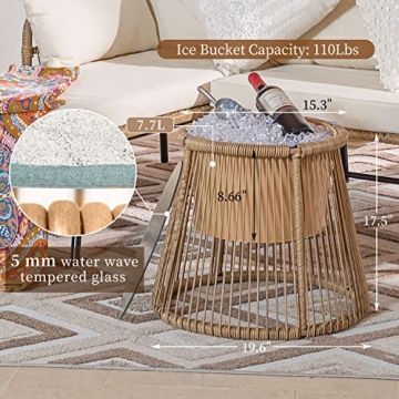 NICESOUL® Boho Outdoor Furniture Sofa Set with Egg Chair