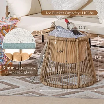 NICESOUL® Boho Outdoor Furniture Sofa Set with Egg Chair